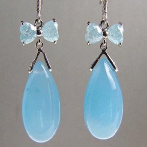 藍(lán)玉髓銀(yín)耳環