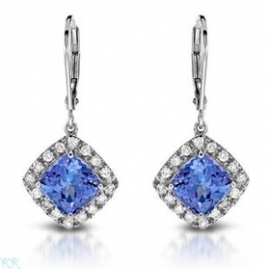 天藍(lán)锆石耳環